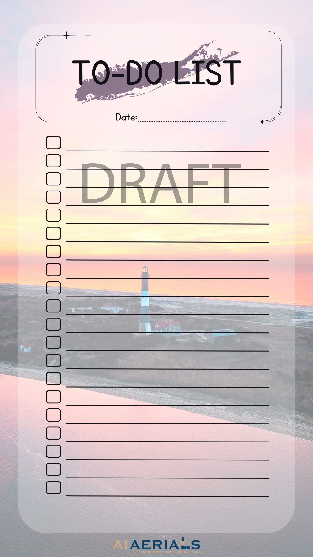 Simple To-Do List (Instant Download) - Fire Island Lighthouse