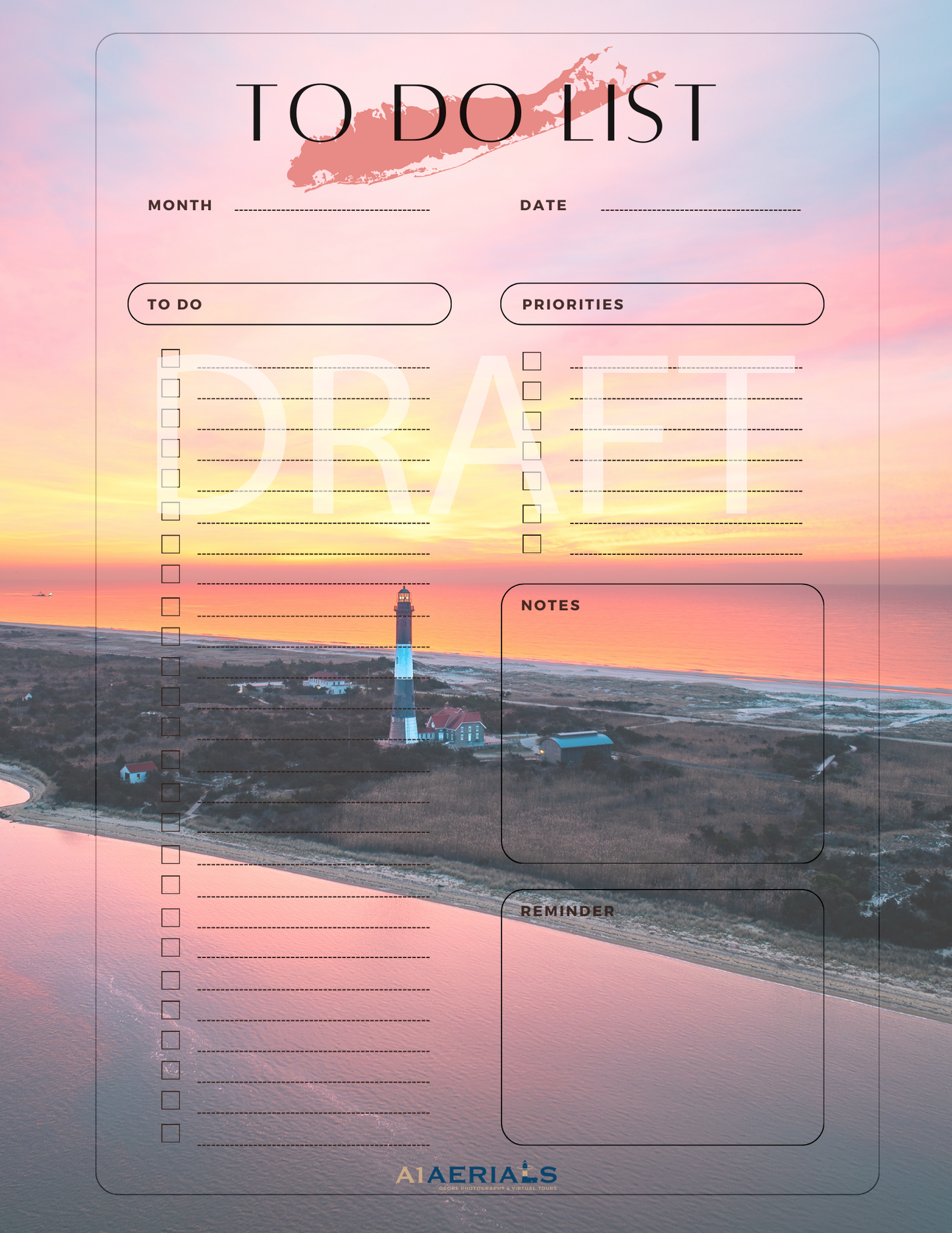 Organized To-Do List (Instant Download) - Fire Island Lighthouse